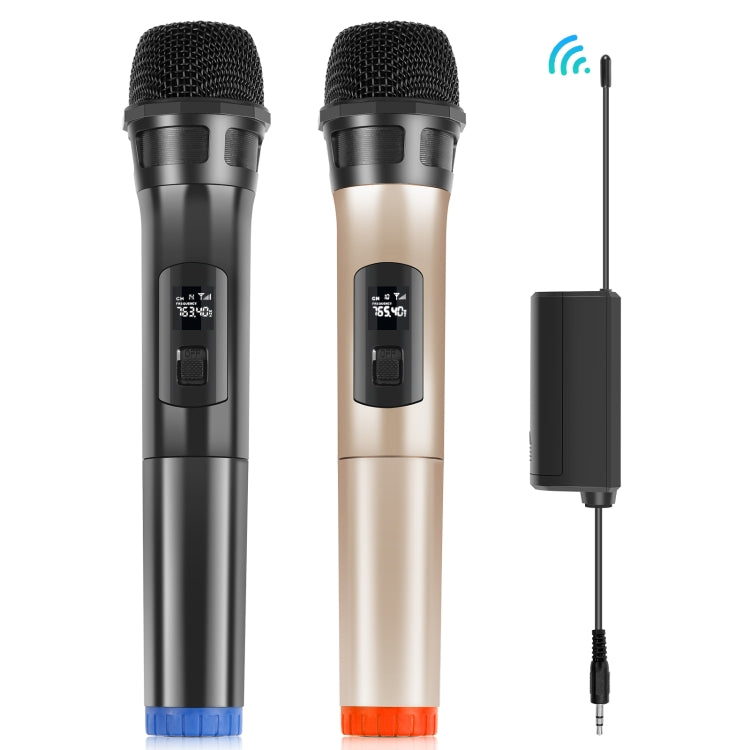 Microfoni dinamici wireless UHF PULUZ da 1 a 2 con display LED, trasmettitore da 3,5 mm, 1 To 2 UHF Wireless Microphones Microfoni dinamici wireless UHF PULUZ da 1 a 2 con display LED, trasmettitore da 3,5 mm, 1 To 2 UHF Wireless Microphones